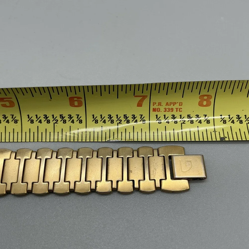 Vintage Gruen 236-Y121 Womens Watch 33mm Black Dial Gold Tone New Battery 7.75